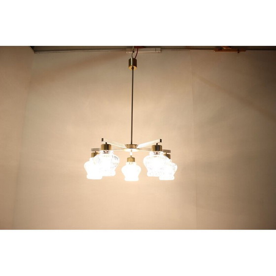 Image 1 of Lustre en verre vintage de Kamenicky Senov, Tchécoslovaquie 1970