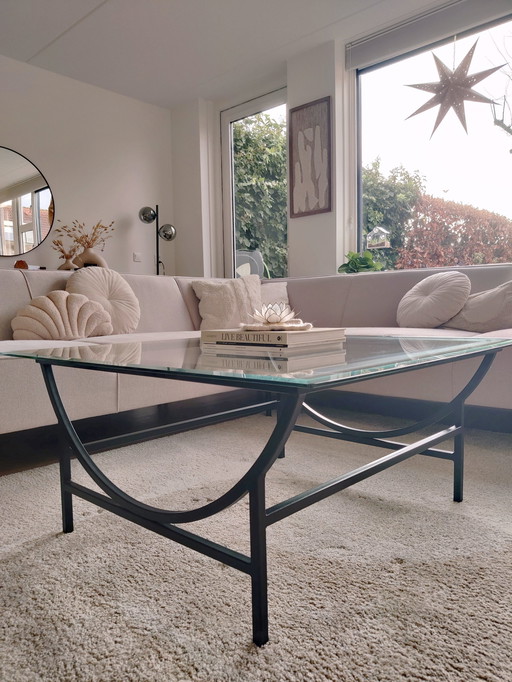 Table basse vintage en verre