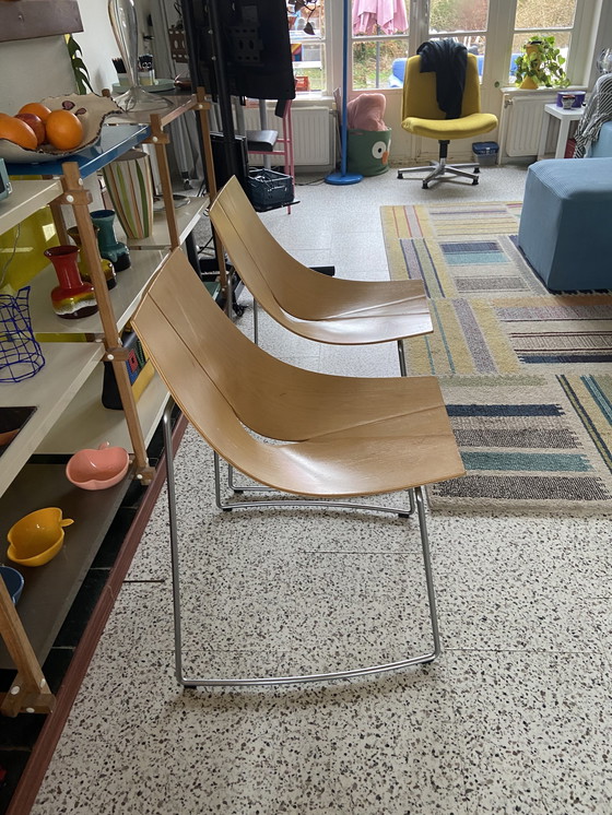 Image 1 of Deux chaises design finlandaises de Teemu Jårvi en placage de bouleau de 2000