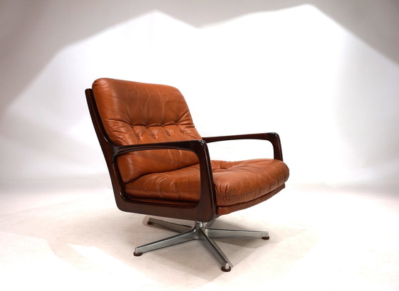 Image 1 of Chaise longue en cuir Eugen Schmidt pour Soloform, 1960
