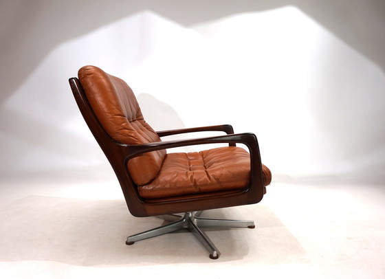 Image 1 of Chaise longue en cuir Eugen Schmidt pour Soloform, 1960