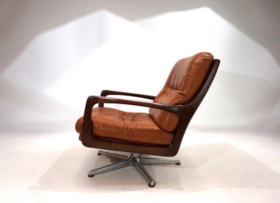 Image 1 of Chaise longue en cuir Eugen Schmidt pour Soloform, 1960