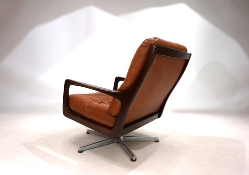 Chaise longue en cuir Eugen Schmidt pour Soloform, 1960