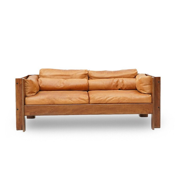 Image 1 of Canapé 2 places vintage "Zelda" en contreplaqué et cuir par Sergio Asti pour Poltronova, 1960