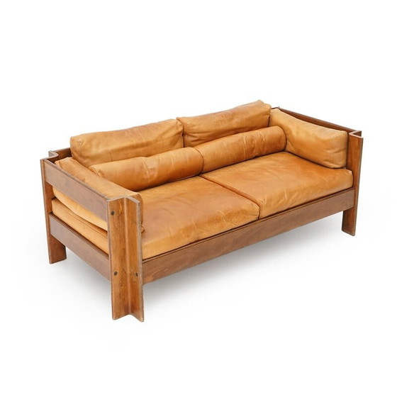 Image 1 of Canapé 2 places vintage "Zelda" en contreplaqué et cuir par Sergio Asti pour Poltronova, 1960