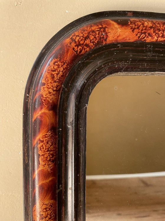 Image 1 of Très Beau Miroir Boisé Louis Philippe Français 54 Cm.