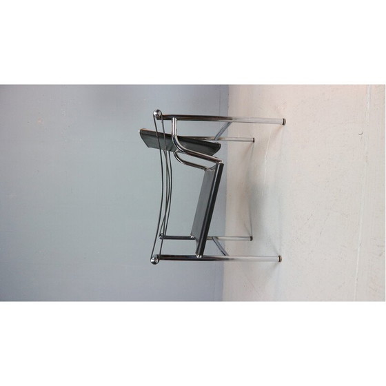 Image 1 of Fauteuil vintage modèle LC1 en acier chromé et cuir noir pour Cassina, Italie 1970