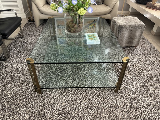 Table basse avec 2 tablettes en verre