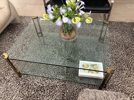 Table basse avec 2 tablettes en verre