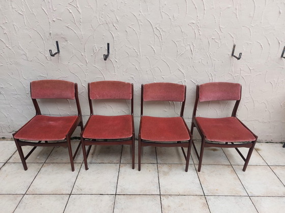 Image 1 of 4 X Chaises de salle à manger Erik Buch en bois de rose du Mid Century