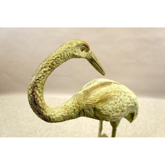 Image 1 of Sculpture de grue vintage en laiton et bronze, Allemagne 1960