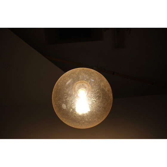 Image 1 of Lampe suspendue vintage en métal et verre, Tchécoslovaquie 1982s