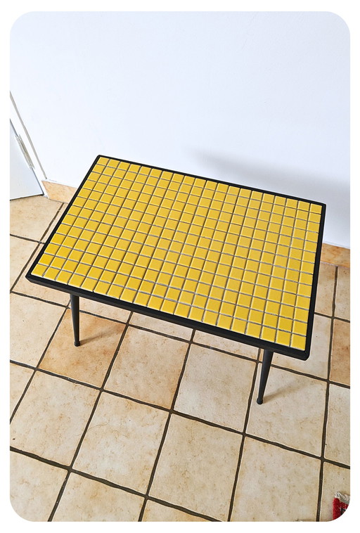 Table d'appoint en mosaïque Mid Century