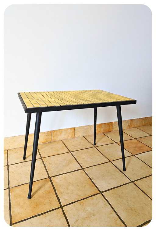 Table d'appoint en mosaïque Mid Century