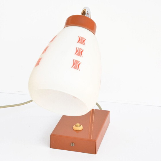 Image 1 of Lampe de table vintage en verre et acier par J. Hurka pour Lidokov, Tchécoslovaquie 1960