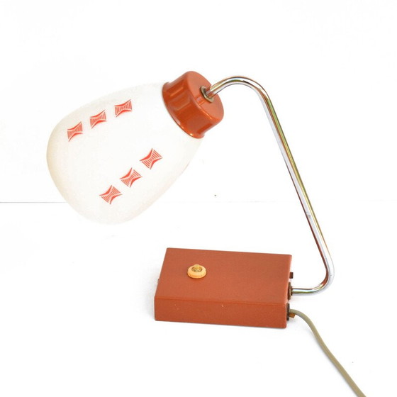 Image 1 of Lampe de table vintage en verre et acier par J. Hurka pour Lidokov, Tchécoslovaquie 1960