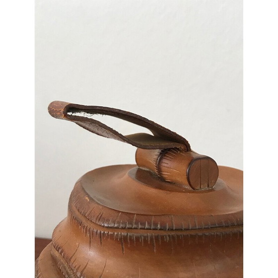 Image 1 of Boîte vintage en bois et cuir de Dan Karner, 1960