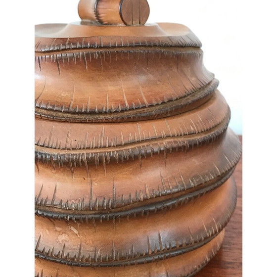 Image 1 of Boîte vintage en bois et cuir de Dan Karner, 1960