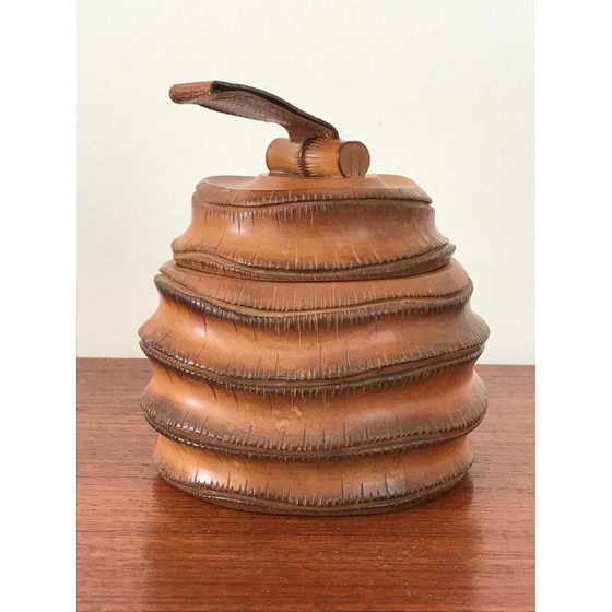 Image 1 of Boîte vintage en bois et cuir de Dan Karner, 1960