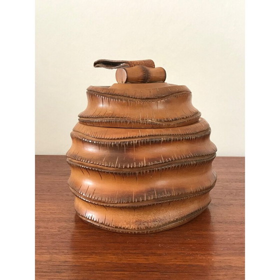 Image 1 of Boîte vintage en bois et cuir de Dan Karner, 1960