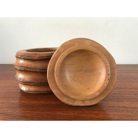 Image 1 of Boîte vintage en bois et cuir de Dan Karner, 1960