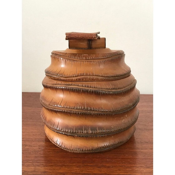 Image 1 of Boîte vintage en bois et cuir de Dan Karner, 1960