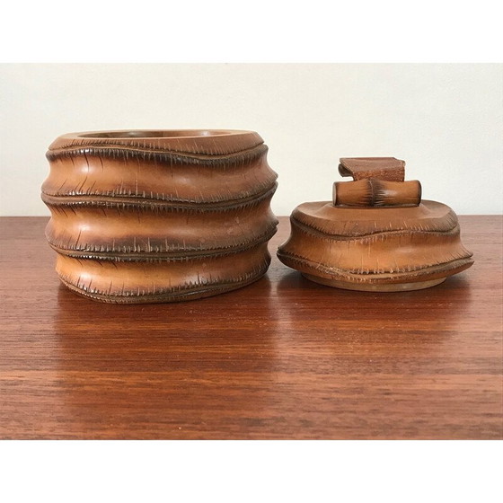 Image 1 of Boîte vintage en bois et cuir de Dan Karner, 1960