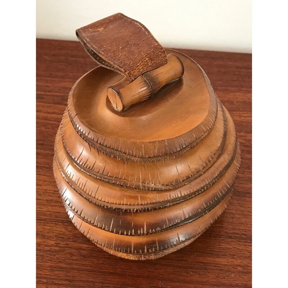 Image 1 of Boîte vintage en bois et cuir de Dan Karner, 1960