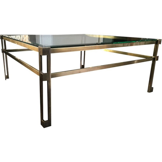 Image 1 of Table basse vintage en laiton par Ghyczy, 1980
