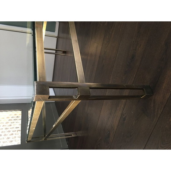Image 1 of Table basse vintage en laiton par Ghyczy, 1980