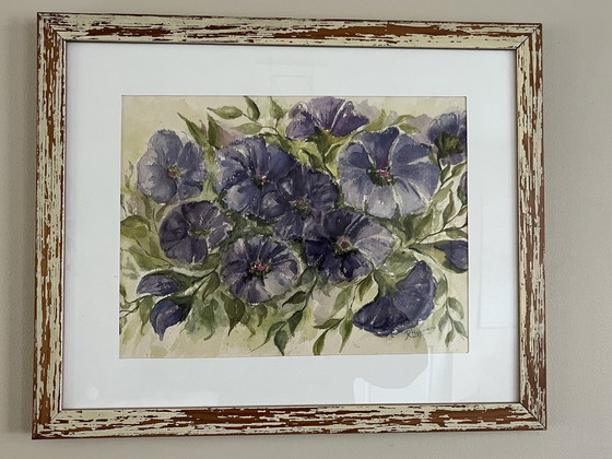 Image 1 of Aquarelle Hibiscus violet