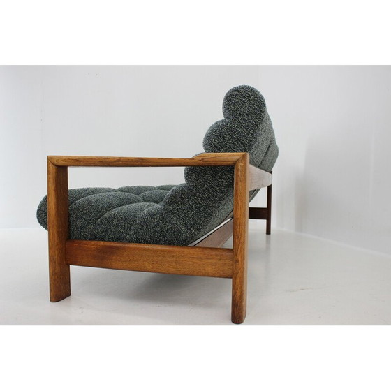 Image 1 of Ensemble de salon vintage en bois de chêne et tissu, Finlande, années 1960