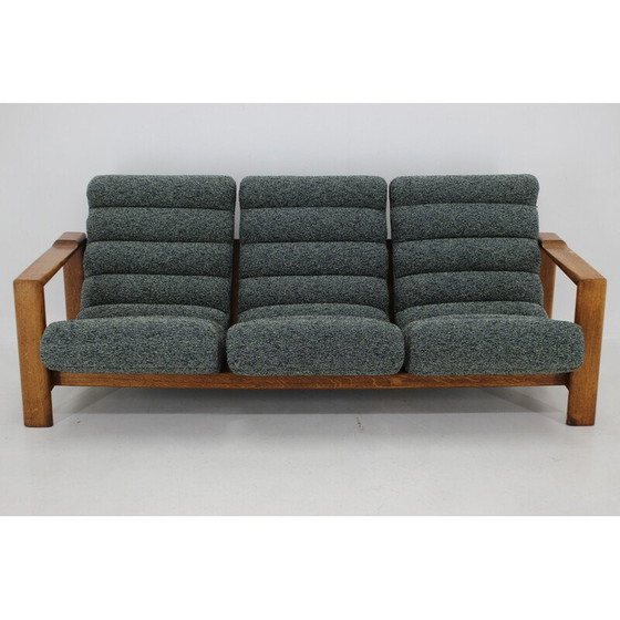 Image 1 of Ensemble de salon vintage en bois de chêne et tissu, Finlande, années 1960