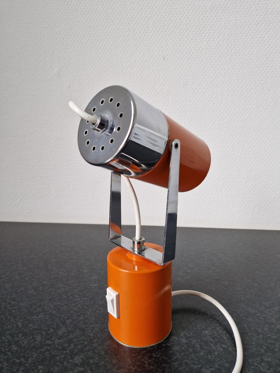 Image 1 of Lampe à poser vintage avec design chromé inclinable