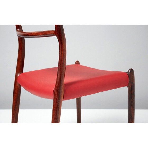 Image 1 of Ensemble de 8 chaises de salle à manger modèle 78 en bois de rose, Niels Moller 1962