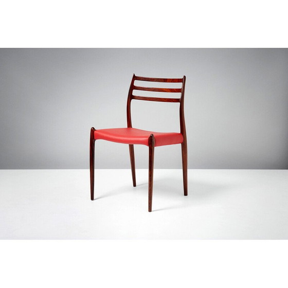 Image 1 of Ensemble de 8 chaises de salle à manger modèle 78 en bois de rose, Niels Moller 1962