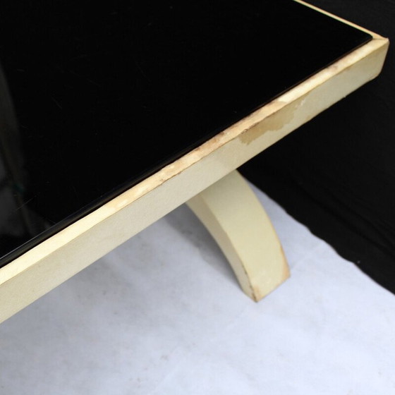 Image 1 of Table basse vintage en opaline noire et parchemin, 1940