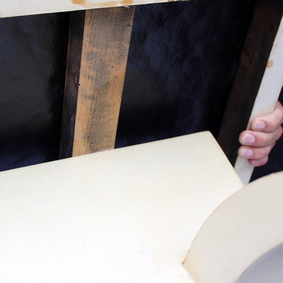 Image 1 of Table basse vintage en opaline noire et parchemin, 1940