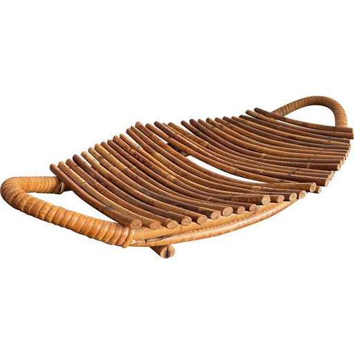 Panier en rotin vintage, 1950