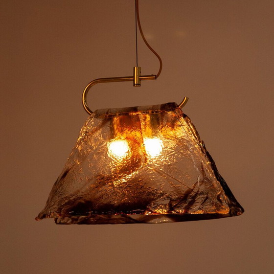 Image 1 of Lampe suspendue vintage en verre de Murano par Carlo Nason pour Mazzega
