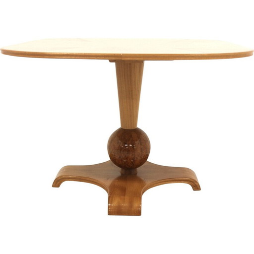 Table basse vintage en orme, Suède 1940