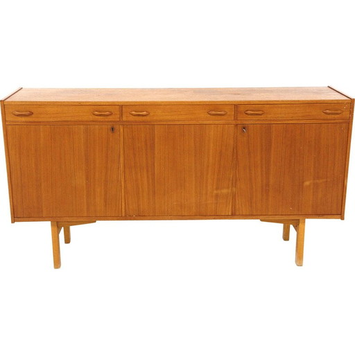 Buffet vintage en teck et bois de hêtre, Suède 1960s