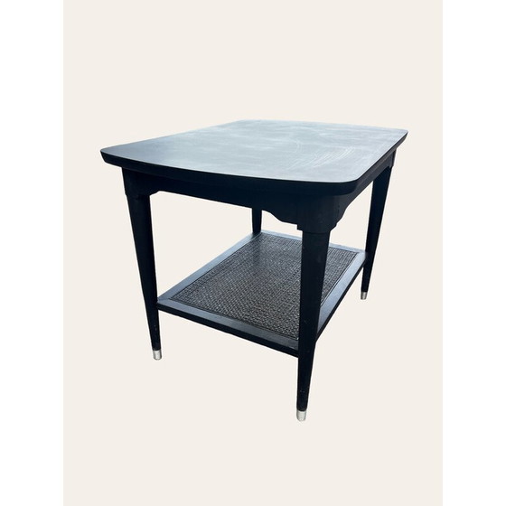 Image 1 of Paire de tables basses vintage en bois et métal chromé, 1960