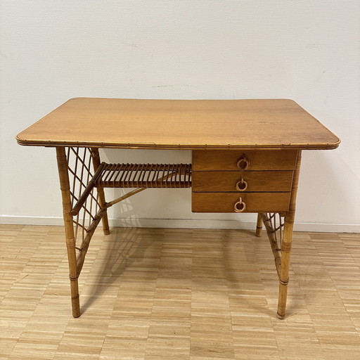 Bureau en bambou français 1950