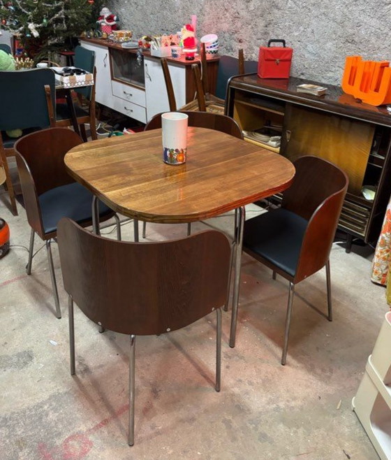 Image 1 of Ensemble Table Et Chaises Par Sandra Kragnert Pour Ikea Annes 1970 Marron-Ensemble Repas
