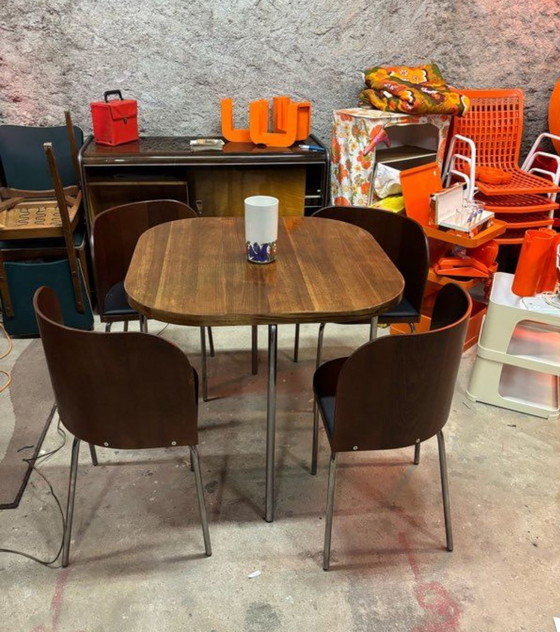 Image 1 of Ensemble Table Et Chaises Par Sandra Kragnert Pour Ikea Annes 1970 Marron-Ensemble Repas