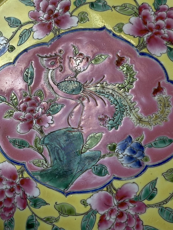 Image 1 of Assiette décorative Nyonya Peranakan Porcelaine chinoise