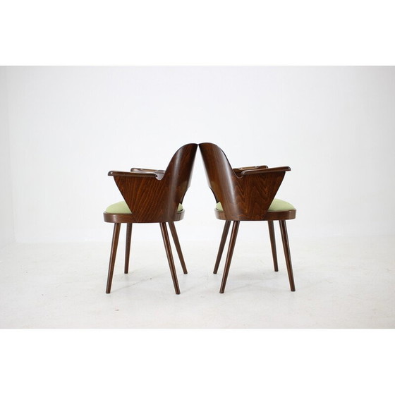 Image 1 of Ensemble de 4 chaises de salle à manger en bois vintage par Oswald Haerdtl, Tchécoslovaquie 1960