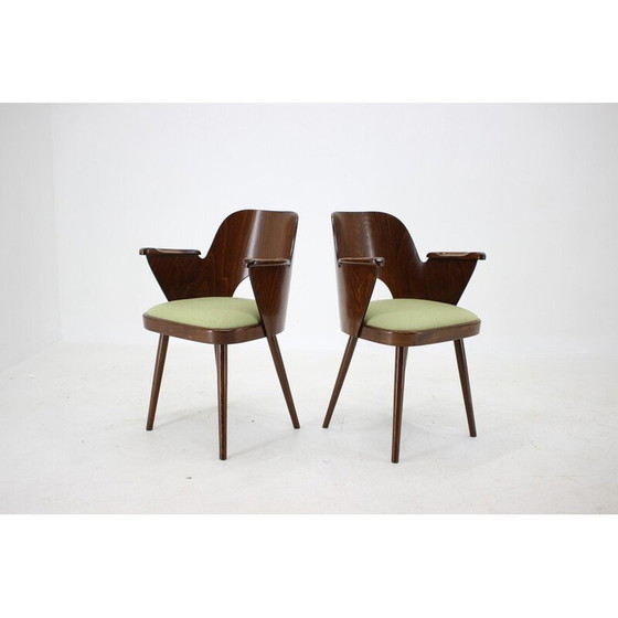Image 1 of Ensemble de 4 chaises de salle à manger en bois vintage par Oswald Haerdtl, Tchécoslovaquie 1960