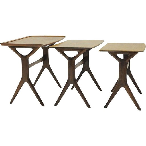 Tables gigognes vintage en teck danois par Johannes Andersen pour Cfc Silkeborg